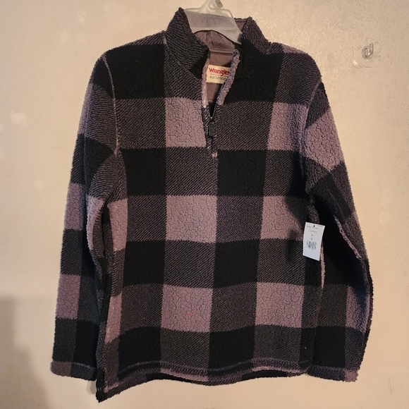 Wrangler Authentics Men's Fleece Quarter Zip Pullover Gray / Black Size S NWT - Picture 1 of 12